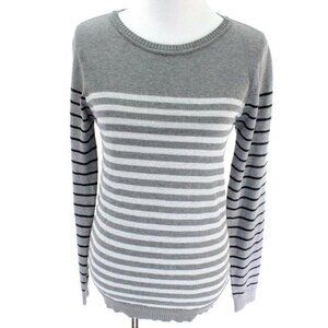 Energie Womens Sweater Meduim Gray Junior Striped